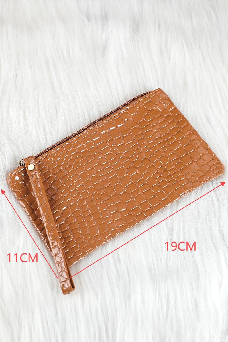 PREORDER! ETA 10/25 Thai Curry Croco Zipper Wristlet Clutch **SHIPPING EXPECTED TO BEGIN ON DATE 10/25** - Wholesale Accessory Market