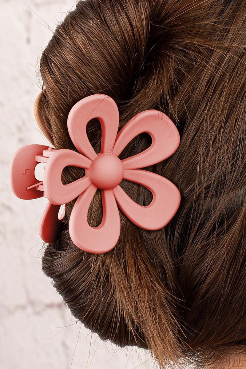 Park Picnic Light Pink Flower Hair Claw - Wholesale Accessory Market