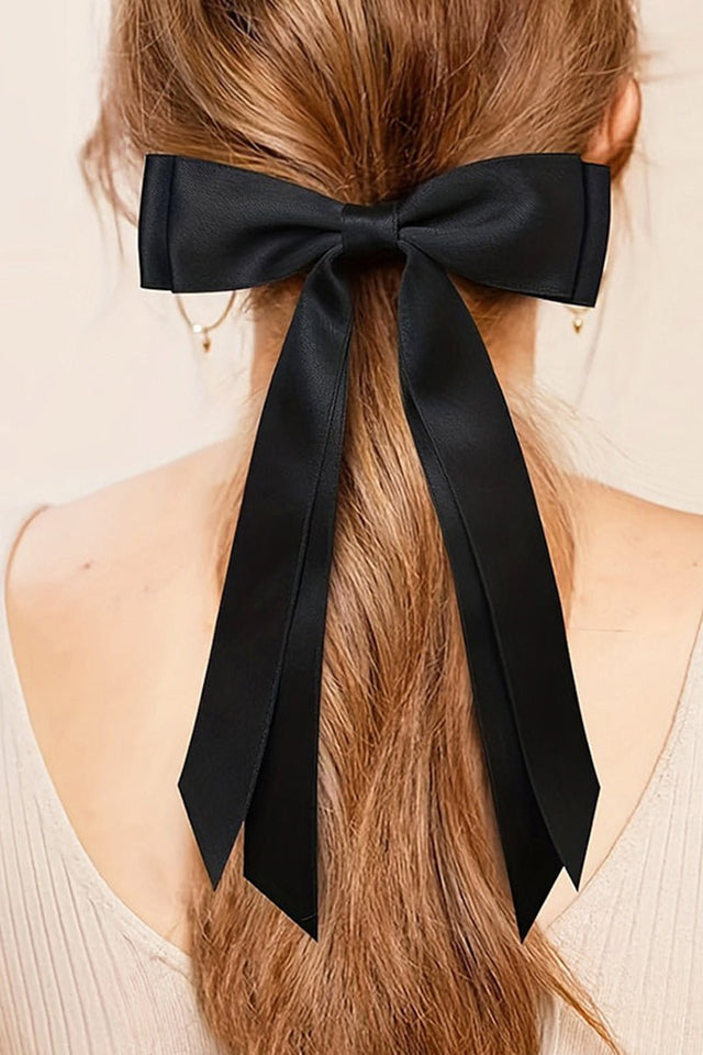 The Kacey Black Hair Bow Barrette - Wholesale Accessory Market