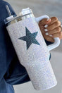 PREORDER! ETA 10/25 Rhinestone White with Navy Star 40 oz Tumbler **SHIPPING EXPECTED TO BEGIN ON DATE 10/25** - Wholesale Accessory Market