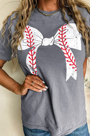 Baseball Coquette Gray Graphic Tee - Wholesale Accessory Market