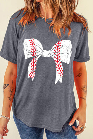 Baseball Coquette Gray Graphic Tee - Wholesale Accessory Market