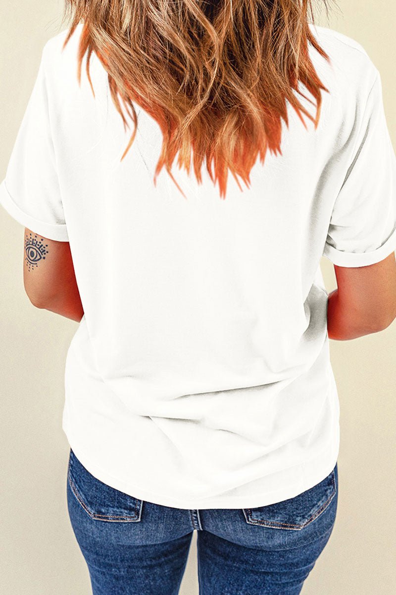 Sequined American Stars White Tee - Wholesale Accessory Market