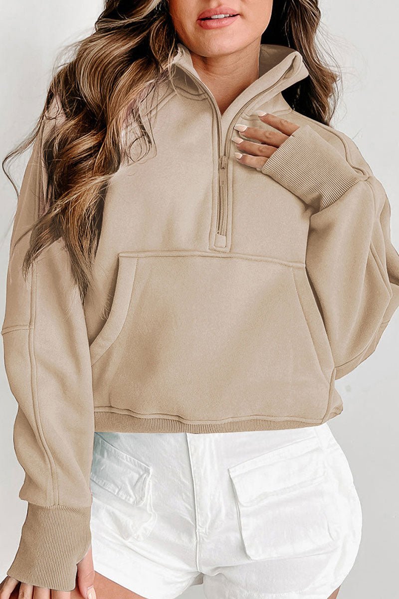 Cumberland Beige Fleece Lined Thumbhole Sweatshirt - Wholesale Accessory Market