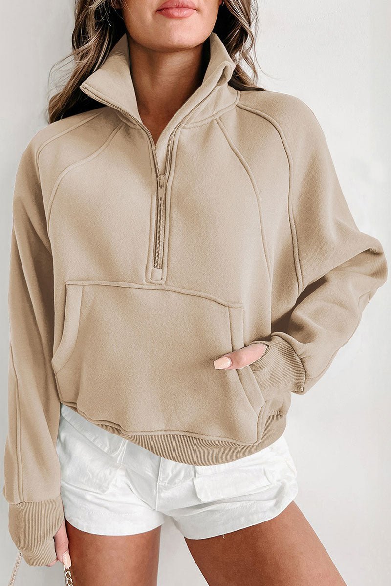 Cumberland Beige Fleece Lined Thumbhole Sweatshirt - Wholesale Accessory Market