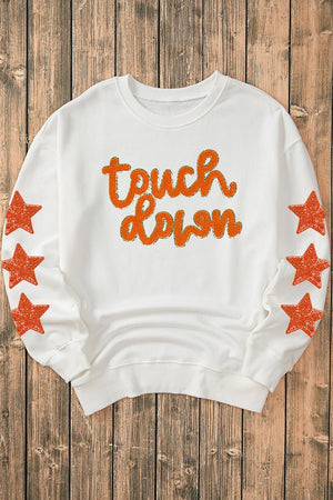 Glittering Touch Down Star Sleeve Sweatshirt - Wholesale Accessory Market