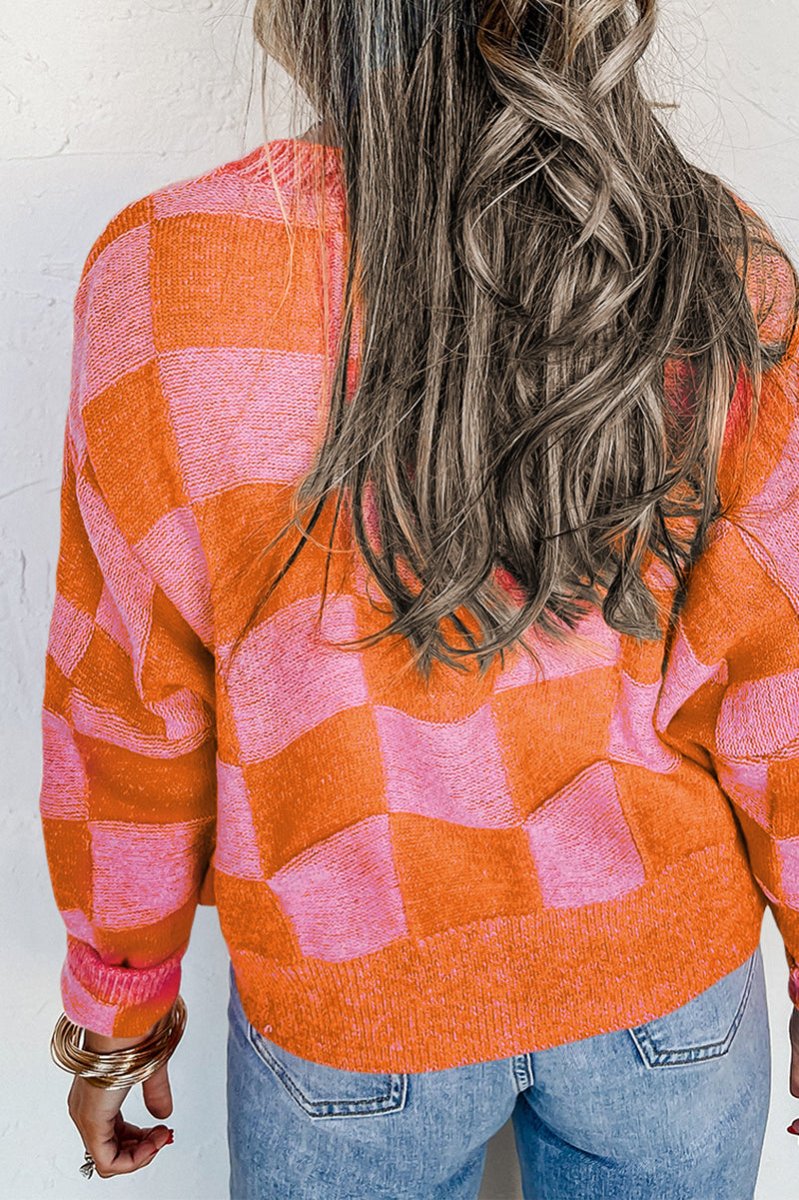 No Brakes Orange Checkered Cardigan - Wholesale Accessory Market