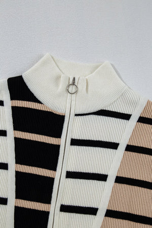 Stamford Black Stripe Quarter Zip Knit Vest - Wholesale Accessory Market