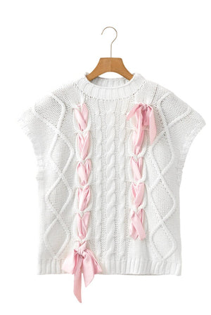 Sweet As Can Be White Cable Knit Top - Wholesale Accessory Market