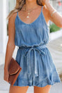 PRE - ORDER! ETA 3/5 Sunny Days Ashleigh Blue Denim Romper **SHIPPING EXPECTED TO BEGIN ON DATE 3/5** - Wholesale Accessory Market