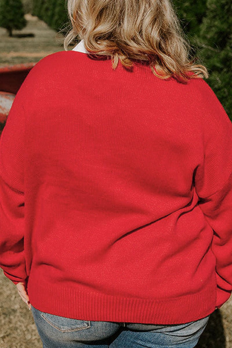 Plus Size Merry Fiery Red Sweater