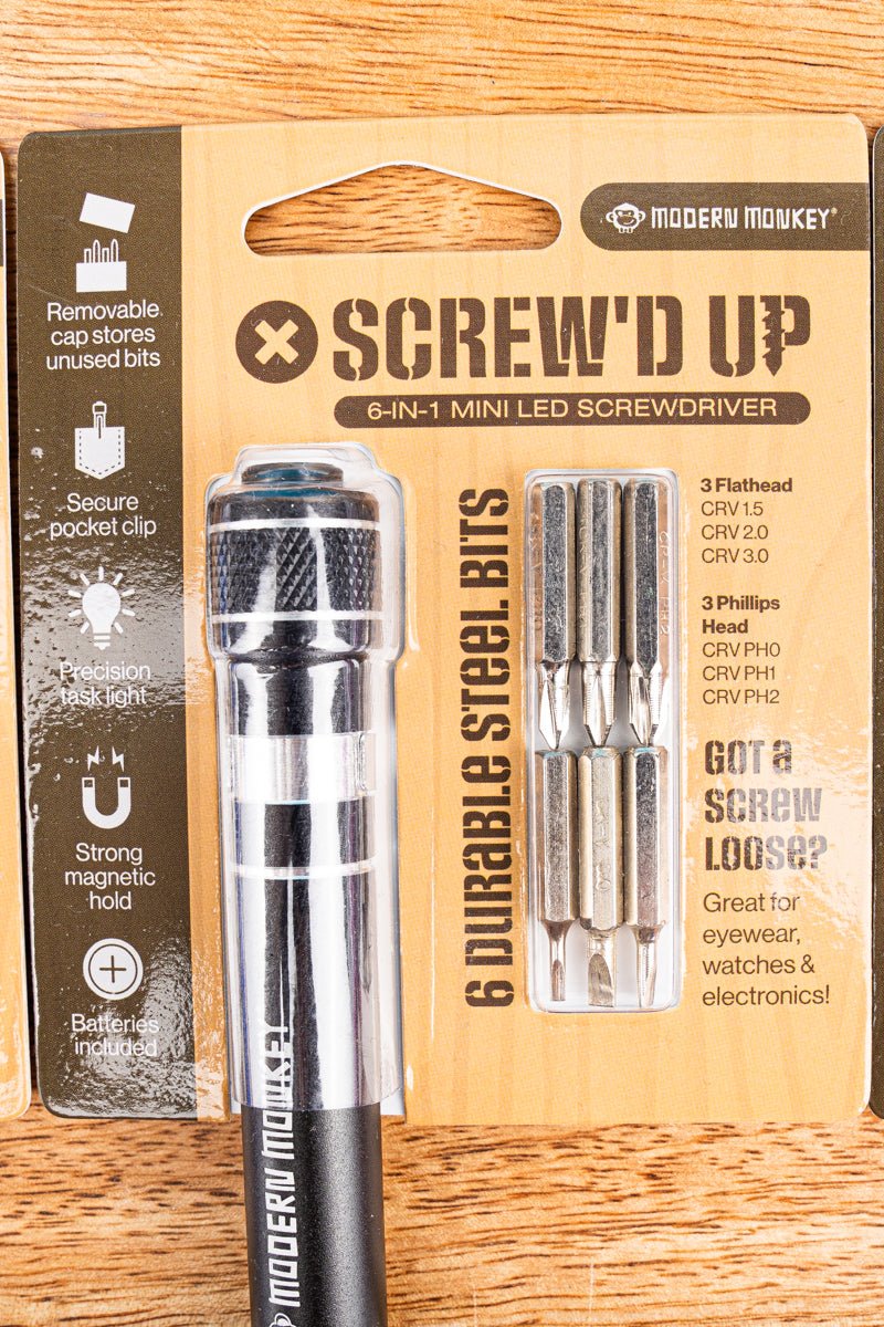 One Modern Monkey Screw’d Up 6 in 1 Screwdriver - SHIPS ASSORTED - Wholesale Accessory Market