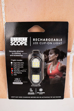 One Night Scope Rechargeable LED Clip - On Light - SHIPS ASSORTED - Wholesale Accessory Market