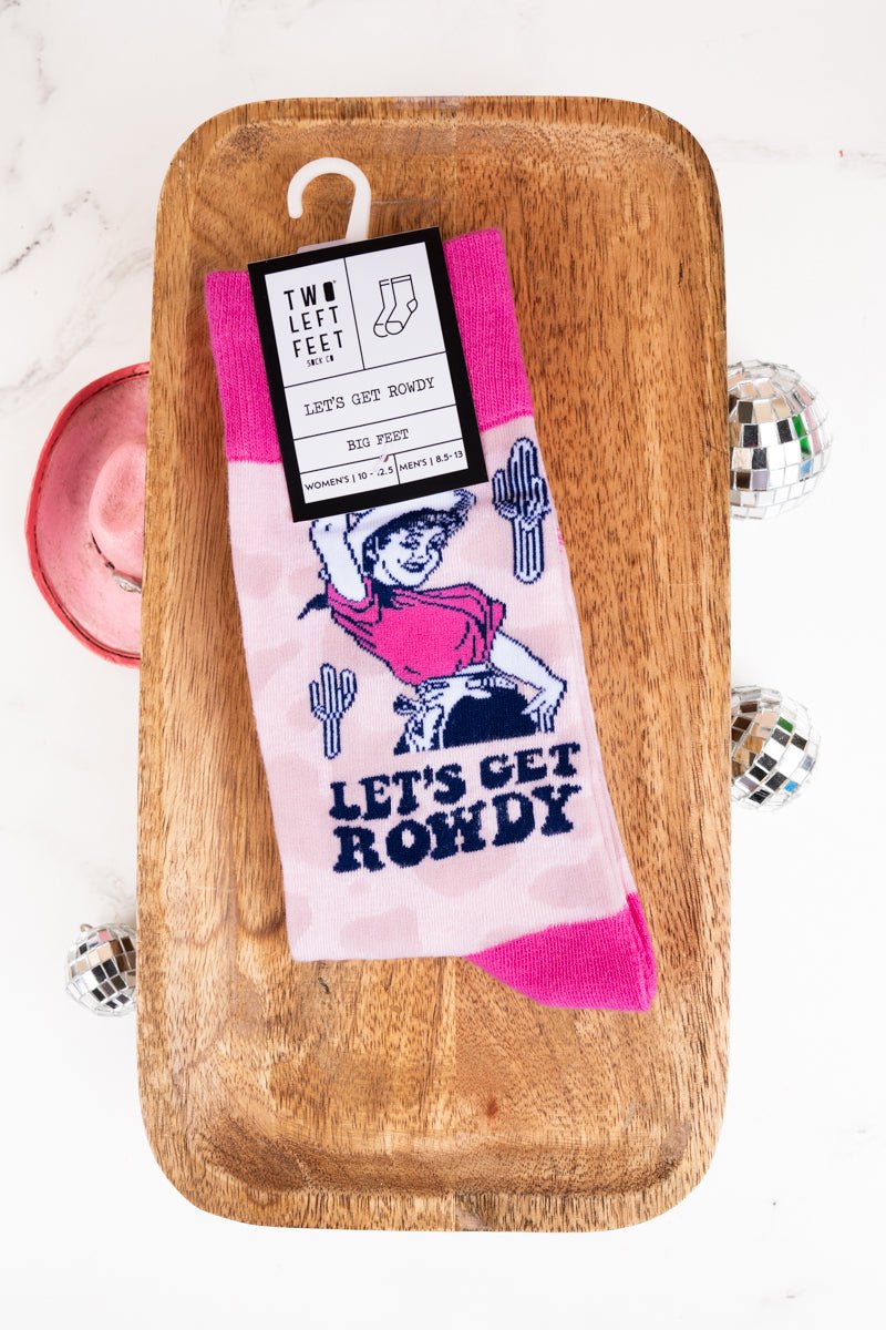 One Pair of Large Let's Get Rowdy Socks - Wholesale Accessory Market