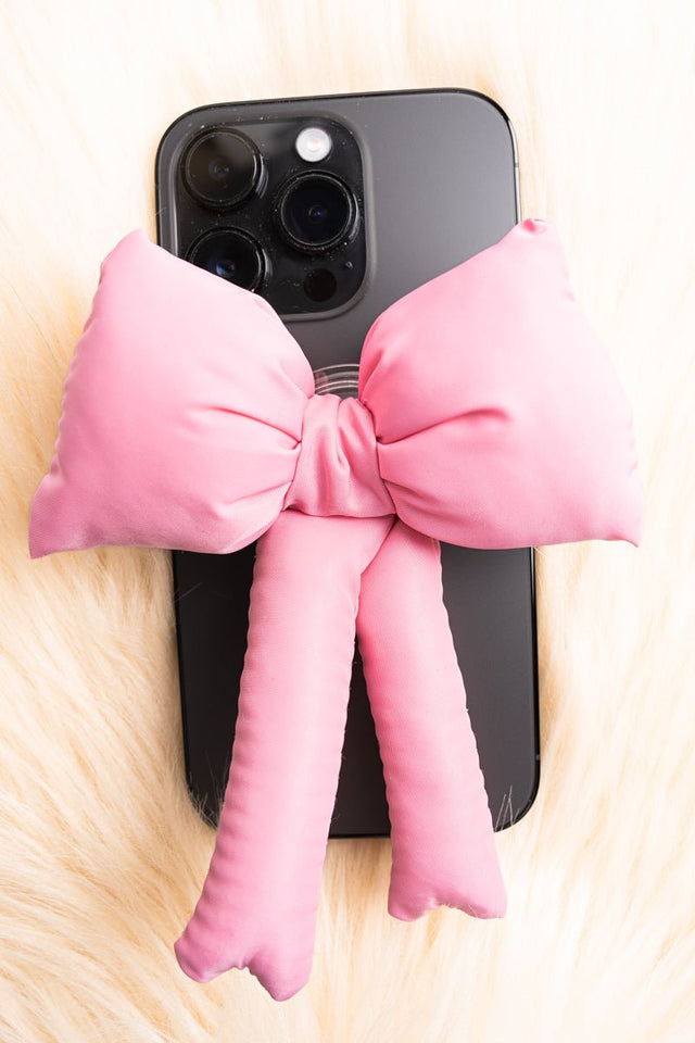 Coquette Crush Pink Puffy Bow Phone Grip - Wholesale Accessory Market