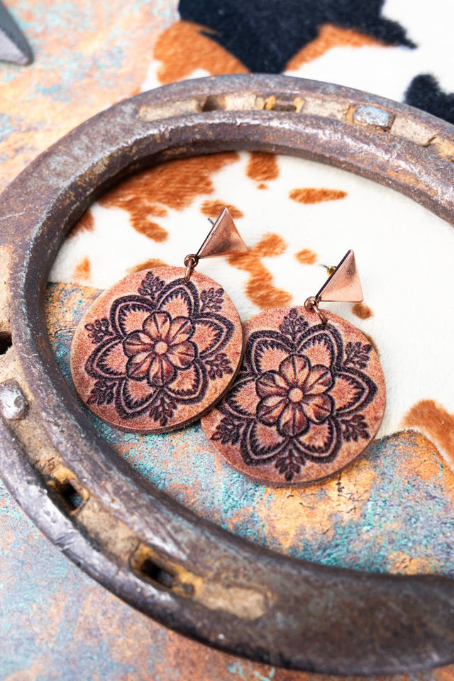 Maricopa Meadow Faux Leather Earrings - Wholesale Accessory Market