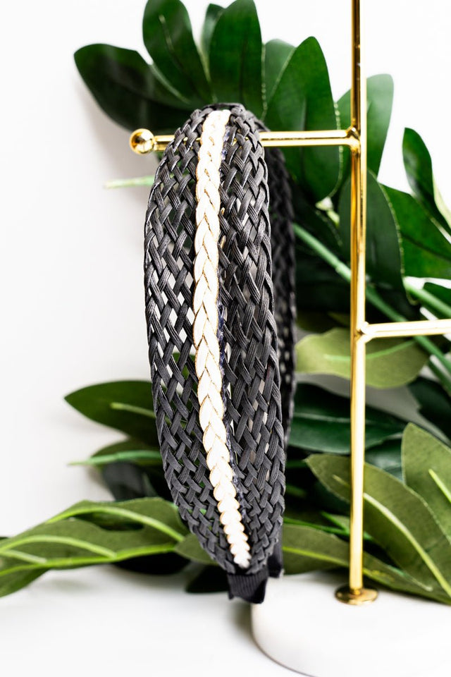 Dreamy Destination Black Woven Headband - Wholesale Accessory Market