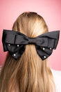 Sweet As Honey Black Pearl Hair Bow Barrette - Wholesale Accessory Market