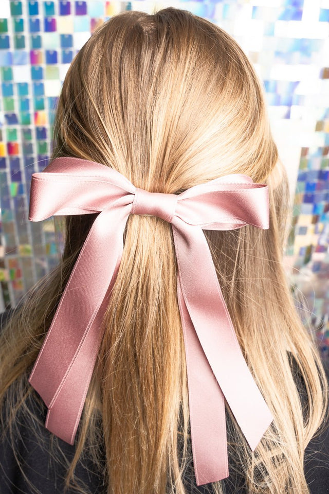 Picture Perfect Mauve Hair Bow Barrette - Wholesale Accessory Market