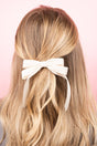 The Brielle Cream Hair Bow Barrette - Wholesale Accessory Market