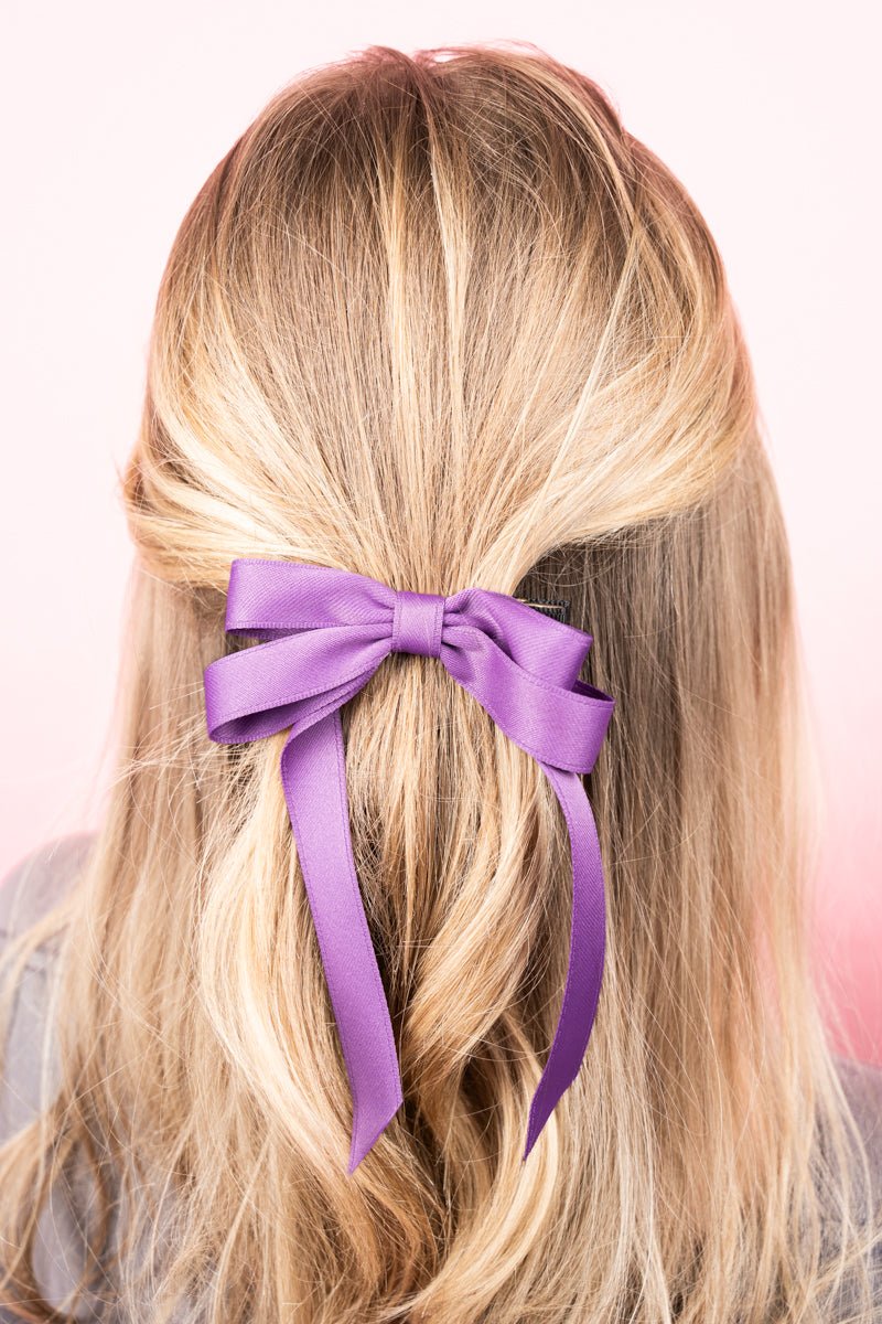 The Brielle Lavender Hair Bow Barrette - Wholesale Accessory Market