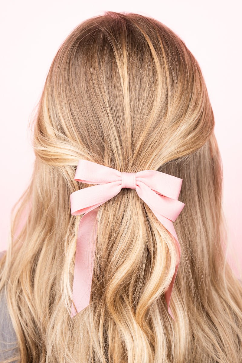 The Brielle Pink Hair Bow Barrette - Wholesale Accessory Market