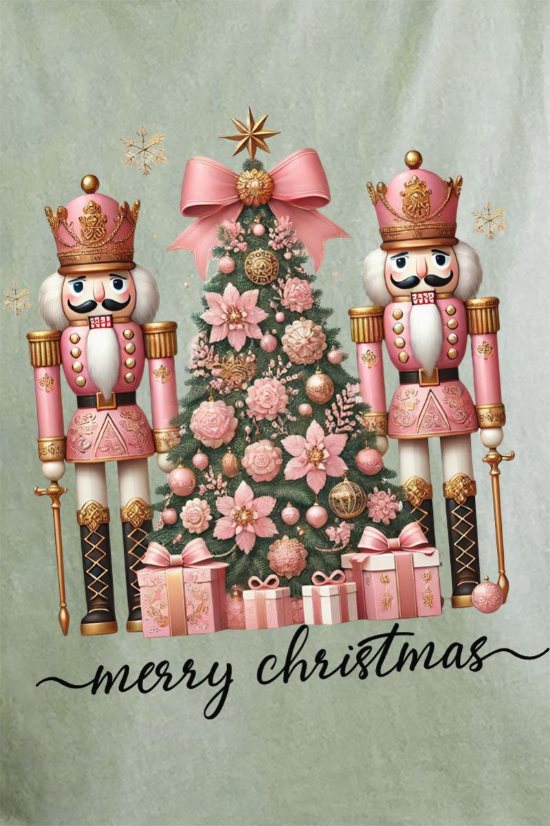 Blush Nutcracker Merry Christmas Comfort Colors Adult Ring - Spun Cotton Tee - Wholesale Accessory Market