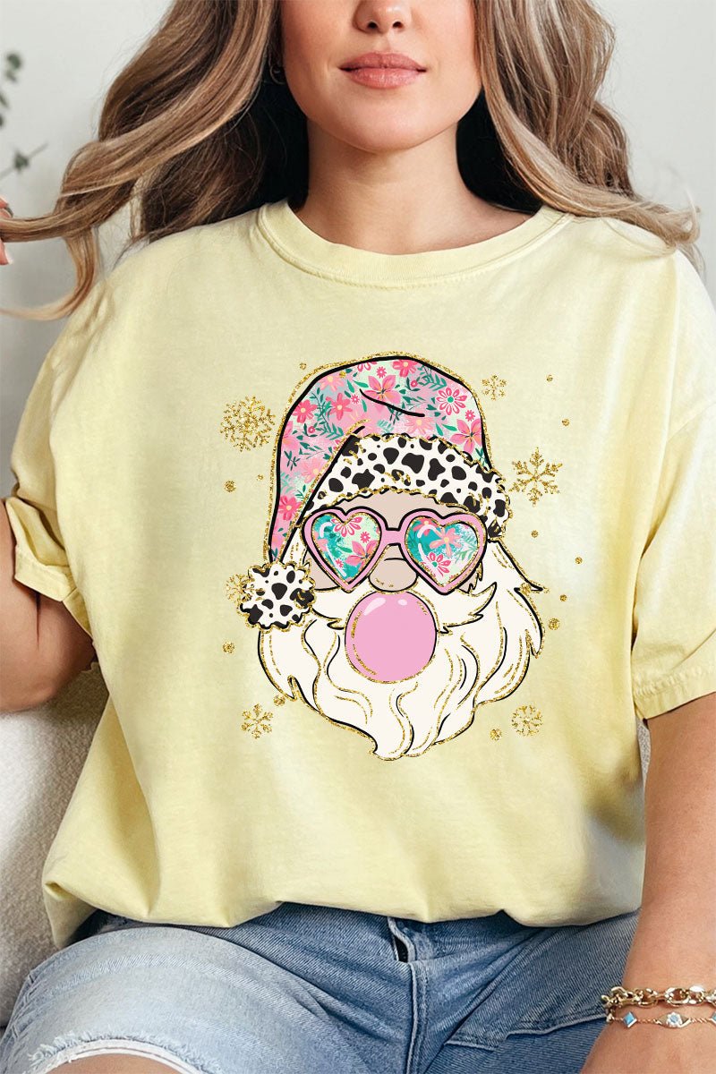 Bubble Preppy Blossom Santa Comfort Colors Adult Ring - Spun Cotton Tee - Wholesale Accessory Market