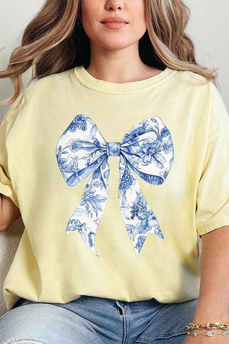 Chinoiserie Coquette Bow Comfort Colors Adult Ring - Spun Cotton Tee - Wholesale Accessory Market