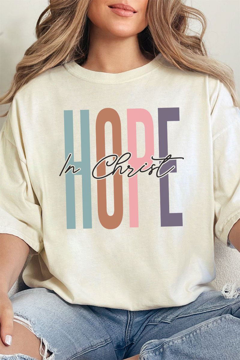 Colorblock Hope In Christ Comfort Colors Adult Ring - Spun Cotton Tee - Wholesale Accessory Market