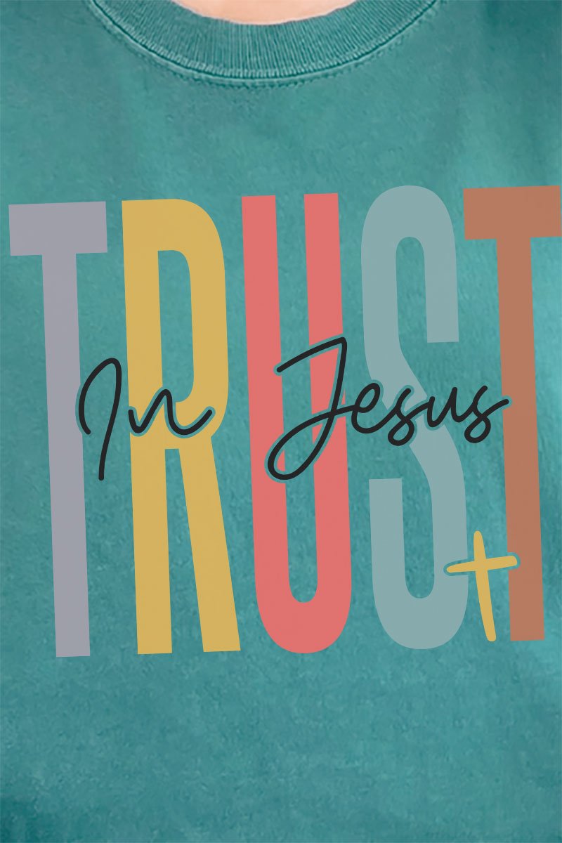 Colorblock Trust In Jesus Comfort Colors Adult Ring - Spun Cotton Tee - Wholesale Accessory Market