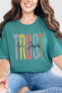 Colorblock Trust In Jesus Comfort Colors Adult Ring - Spun Cotton Tee - Wholesale Accessory Market