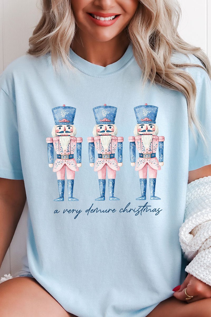 Demure Christmas Nutcracker Comfort Colors Adult Ring - Spun Cotton Tee - Wholesale Accessory Market