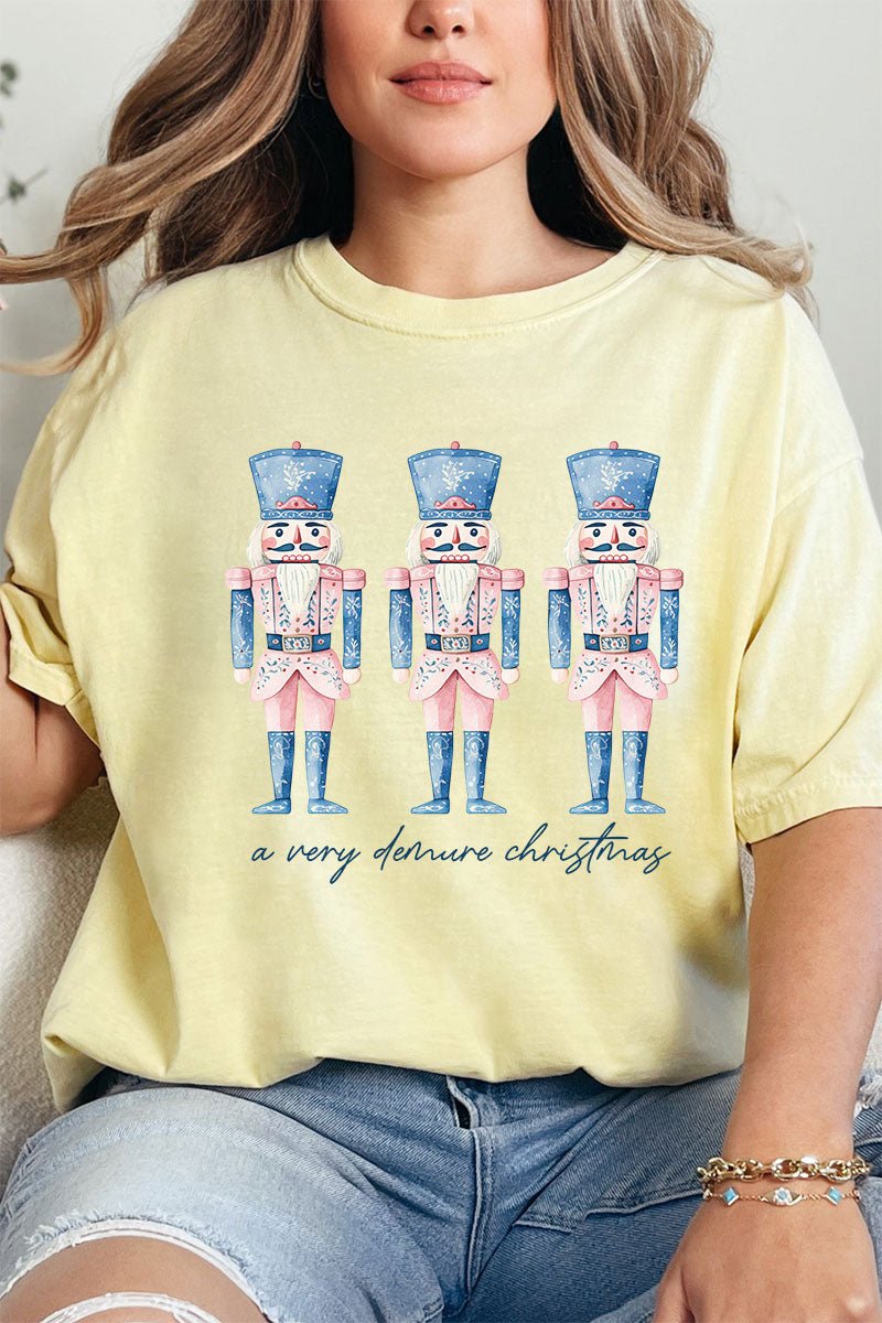 Demure Christmas Nutcracker Comfort Colors Adult Ring - Spun Cotton Tee - Wholesale Accessory Market