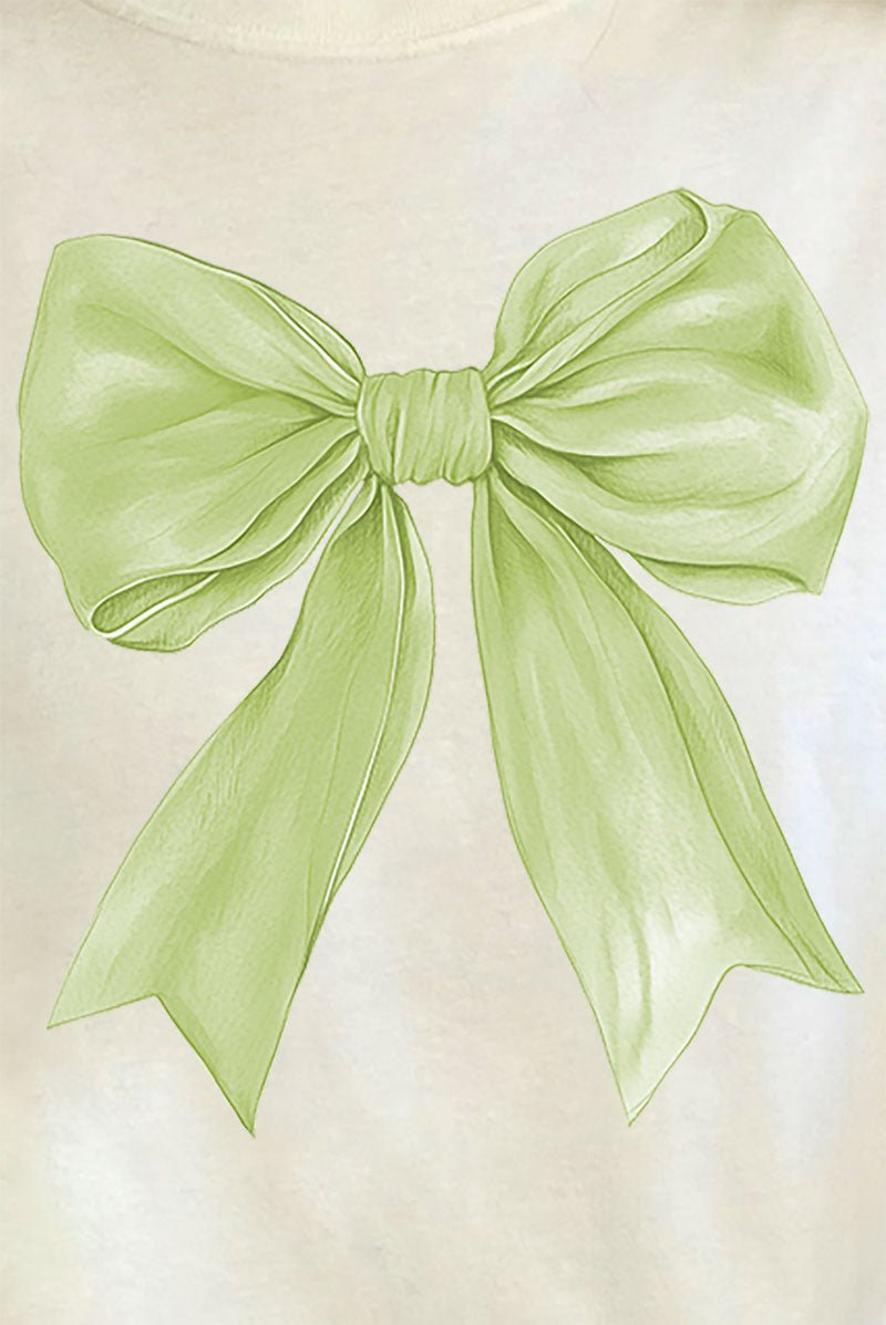 Green Watercolor Bow Comfort Colors Adult Ring - Spun Cotton Tee - Wholesale Accessory Market