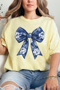 Imperial Blue Chinoiserie Bow Comfort Colors Adult Ring - Spun Cotton Tee - Wholesale Accessory Market