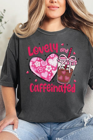 Lovely And Caffeinated Comfort Colors Adult Ring - Spun Cotton Tee - Wholesale Accessory Market