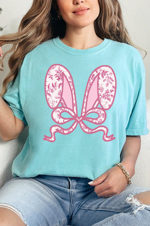 Mauve Chinoiserie Bunny Ears Comfort Colors Adult Ring - Spun Cotton Tee - Wholesale Accessory Market