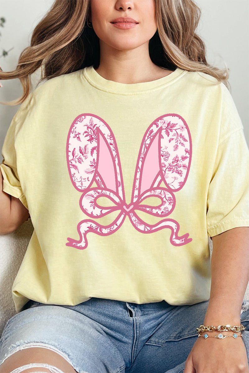 Mauve Chinoiserie Bunny Ears Comfort Colors Adult Ring - Spun Cotton Tee - Wholesale Accessory Market