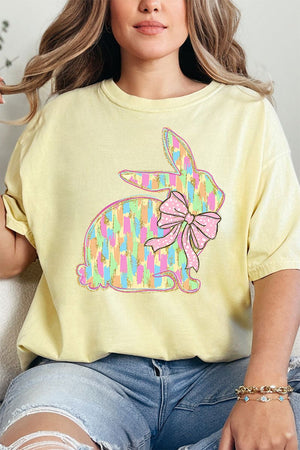 Preppy Brushed Bunny Comfort Colors Adult Ring - Spun Cotton Tee - Wholesale Accessory Market