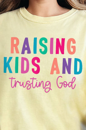 Raising Kids And Trusting God Comfort Colors Adult Ring - Spun Cotton Tee - Wholesale Accessory Market