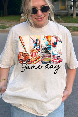 Retro Baseball Game Day Comfort Colors Adult Ring - Spun Cotton Tee - Wholesale Accessory Market