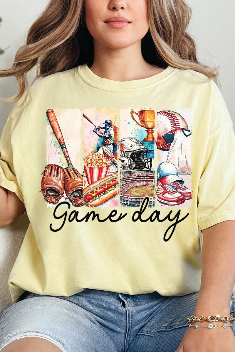 Retro Baseball Game Day Comfort Colors Adult Ring - Spun Cotton Tee - Wholesale Accessory Market