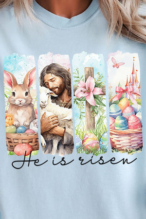 Retro He Is Risen Comfort Colors Adult Ring - Spun Cotton Tee - Wholesale Accessory Market