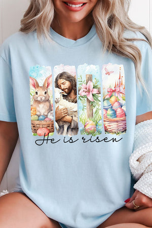 Retro He Is Risen Comfort Colors Adult Ring - Spun Cotton Tee - Wholesale Accessory Market