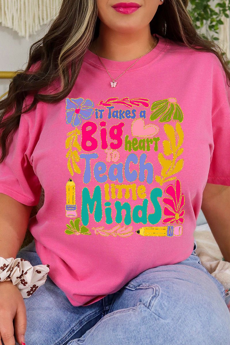 Takes A Big Heart To Teach Comfort Colors Adult Ring - Spun Cotton Tee - Wholesale Accessory Market