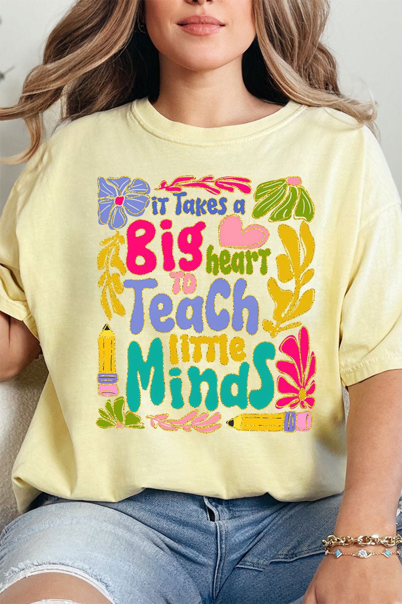 Takes A Big Heart To Teach Comfort Colors Adult Ring - Spun Cotton Tee - Wholesale Accessory Market