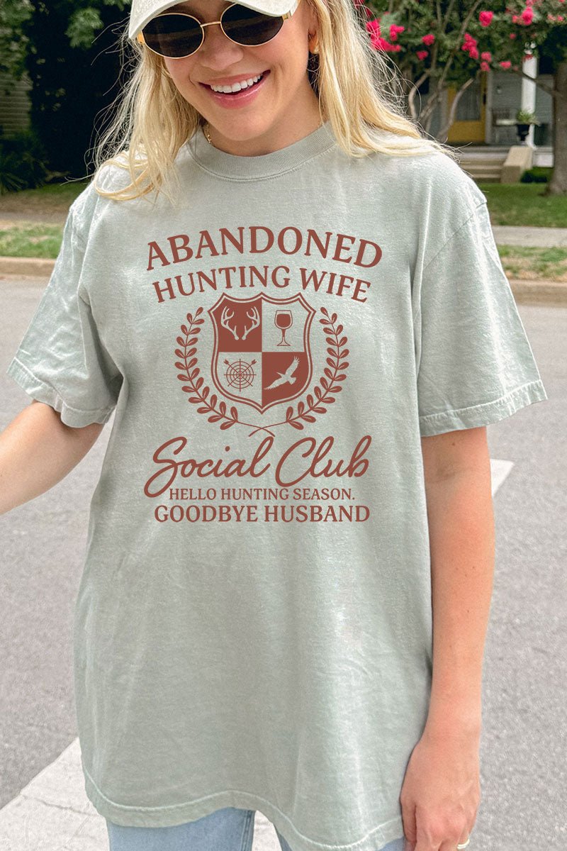 Abandoned Hunting Wives Social Club Comfort Colors Adult Ring - Spun Cotton Tee - Wholesale Accessory Market