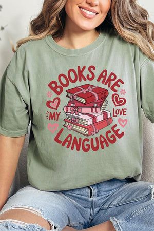 Books Are My Love Language Comfort Colors Adult Ring - Spun Cotton Tee - Wholesale Accessory Market