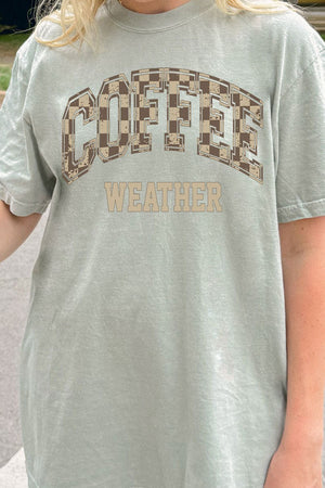 Brown Checkered Coffee Weather Comfort Colors Adult Ring - Spun Cotton Tee - Wholesale Accessory Market